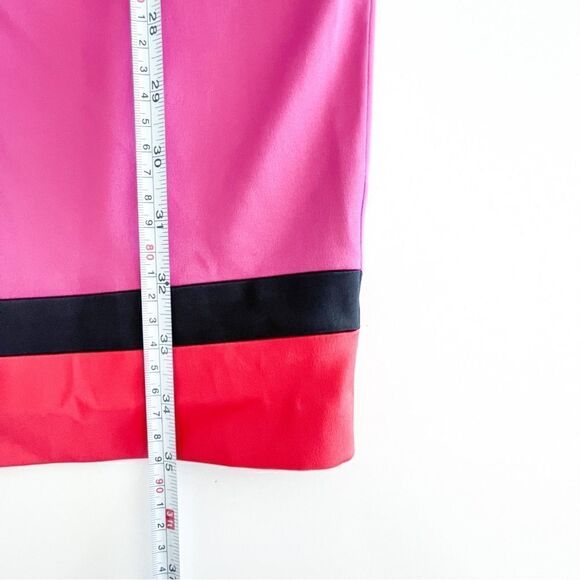 Laura Petite Fitted Dress Bodycon Black Red Pink Satin Sleeveless Sheath Size 6 - Picture 12 of 13